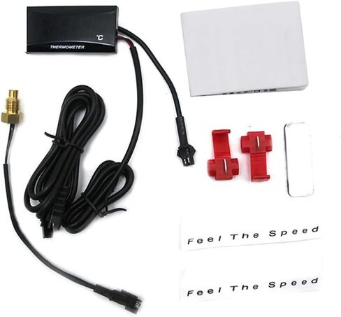 مقياس حرارة دراجة نارية الرقمية ، مقياس متر درجة حرارة الماء DC 12V مع محول مستشعر 18/22 مم وعرض LED ، مقياس درجة حرارة الرطوبة الرقمية (22 مم) in Kuwait