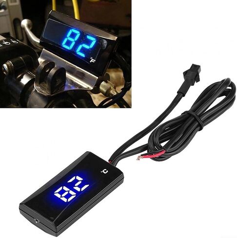 مقياس حرارة دراجة نارية الرقمية ، مقياس متر درجة حرارة الماء DC 12V مع محول مستشعر 18/22 مم وعرض LED ، مقياس درجة حرارة الرطوبة الرقمية (22 مم) in Kuwait