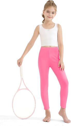 Resinta 5 Pack Girls Cotton Leggings Warm Stretch Soft Tight Pants Assorted Everyday Pull On Leggings for Kids Multipack in Saudi Arabia
