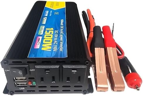 2000W Power Inverter Modified Sine Wave, 12V to 110 Volts, AC Outlets, One USB Ports (2.4 Amp) Hardwire Kit Including for Car Truck RV Outdoor, Camping, Boat, Home,Office (2000, Volts) in Saudi Arabia