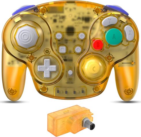 2 Pack 2.4 GHz Wireless NGC Switch Online Controller, GameCube & USB Receiver, Compatible with GameCube/Switch, Windows PC iOS Mac Raspberry Pi Steam (Rechargeable)(Plug and Play) (Vibration) Indigo in Kuwait