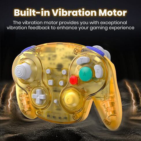 2 Pack 2.4 GHz Wireless NGC Switch Online Controller, GameCube & USB Receiver, Compatible with GameCube/Switch, Windows PC iOS Mac Raspberry Pi Steam (Rechargeable)(Plug and Play) (Vibration) Indigo in Kuwait