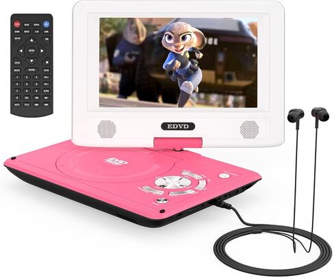11.5" Portable DVD Player for Kids and Car, 9.5" Swivel HD Screen with 4-6 Hours Built-in Battery, Support Sync Screen to TV, Support SD Card/USB/Multiple Disc Formats (Black) in Saudi Arabia