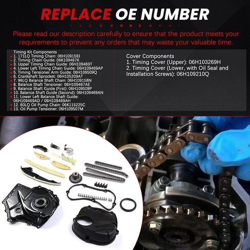سلسلة توقيت المحرك Kit EA888. 1.8L 2.0L من أجل Tiguan-Auto 2009-2018 لـ Passat-Auto 2008-2015 FIT لـ Jetta-Auto Q3 CC A5/A4/A3/A6 BEETLE EOS S3 06-15 in Kuwait