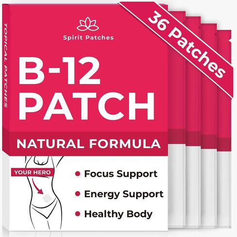 رقعة B12 (عبوة من 72 قطعة) - رقعات فيتامين طبيعية 100% للنساء، الطاقة، التركيز ودعم الجسم، رقعات شفافة ذاتية اللصق - تركيبة محسنة in Saudi Arabia
