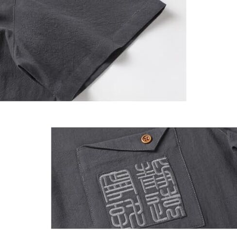 Men's Traditional Chinese Kung Fu Short Sleeve Shirt in Grey, XL Tang Suit Top for Tai Chi Practice in Saudi Arabia