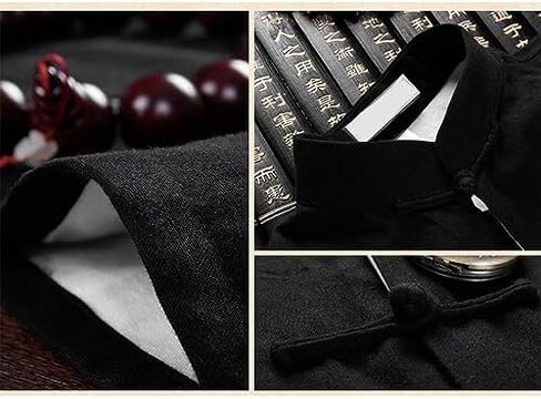 سترة الصينية الصينية النقية القطن الكونغ فو للرجال مع بدلة تانغ طويلة الأكمام مستوحاة in Saudi Arabia