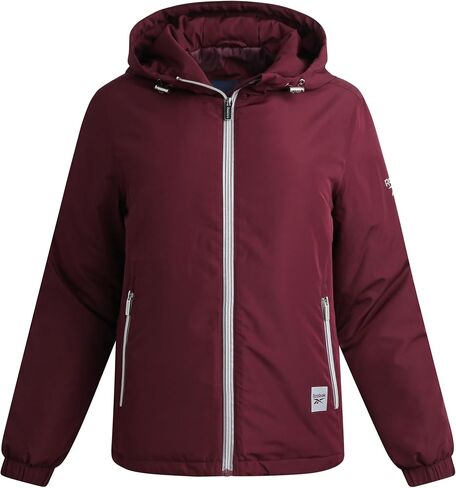 Reebok Womens Windbreaker Jacket - Lightweight Water Resistant Insulated Hooded Windbreaker Jacket Women Coat with Pockets in Saudi Arabia
