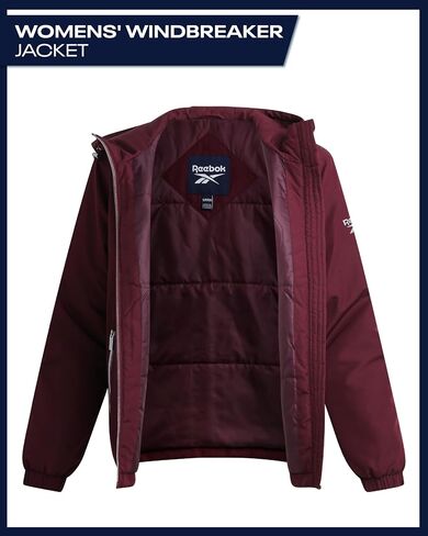 Reebok Womens Windbreaker Jacket - Lightweight Water Resistant Insulated Hooded Windbreaker Jacket Women Coat with Pockets in Saudi Arabia