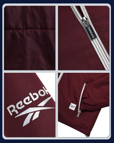 Reebok Womens Windbreaker Jacket - Lightweight Water Resistant Insulated Hooded Windbreaker Jacket Women Coat with Pockets in Saudi Arabia
