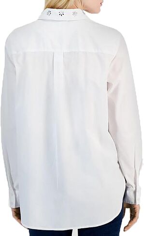Tommy Hilfiger Womens Long Sleeve Solid Embellished Blouse Shirt in Saudi Arabia