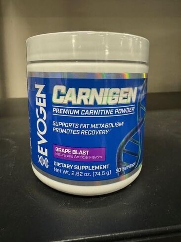 Evogen Carnigen - مسحوق كارنيتين مميز | يدعم استقلاب الدهون ويعزز الانتعاش | مصفوفة ملحق L carnitine خالية من المنشطات مع الأسيتيل L-Carnitine | العنب | 50 حصة in Kuwait