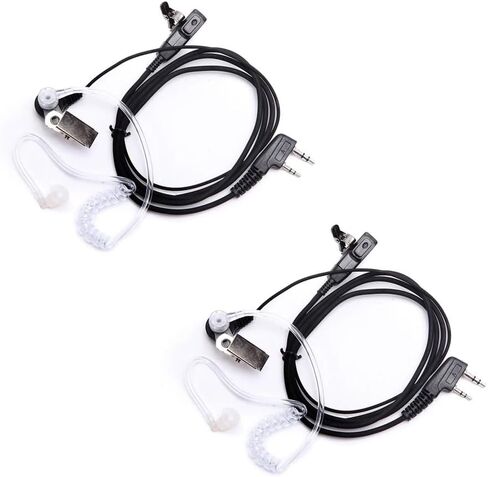 Walkie Talkie Earpiece with Mic PTT 2 Pin Covert Air Acoustic Tube Headset Surveillance Headset Compatible with Baofeng UV-5R BF-888S BF-F8HP Retevis H-777 RT21 RT22 Kenwood Radio(1PCS) in Saudi Arabia