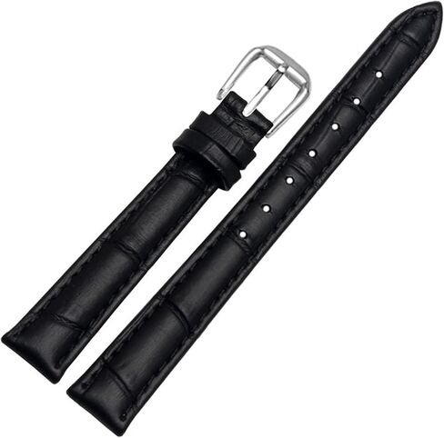 For any brand leather Girls and Student Crocodile grain band 10 12 14 16 18mm black brown red white blue strap in Saudi Arabia