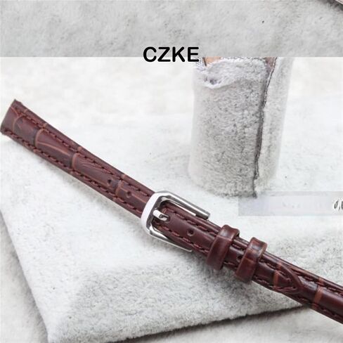 For any brand leather Girls and Student Crocodile grain band 10 12 14 16 18mm black brown red white blue strap in Saudi Arabia