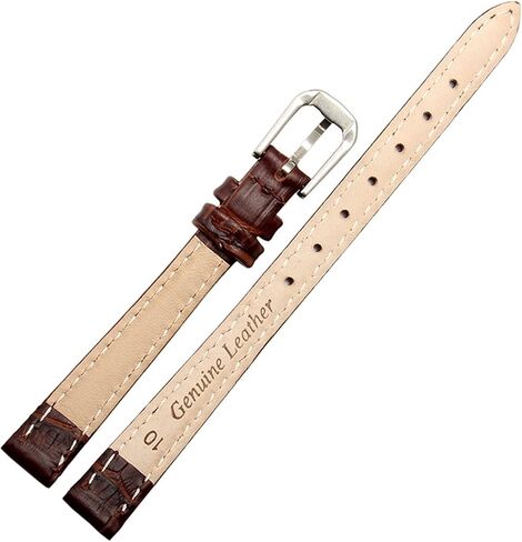 For any brand leather Girls and Student Crocodile grain band 10 12 14 16 18mm black brown red white blue strap in Saudi Arabia