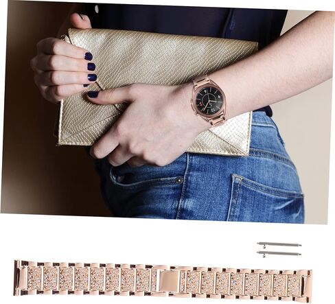 DOITOOL 1pc Rhinestone Watchband Replacement Strap for Watch Fashionable Band Connection Stylish Design for Everyday Wear for Any Outfit in Saudi Arabia