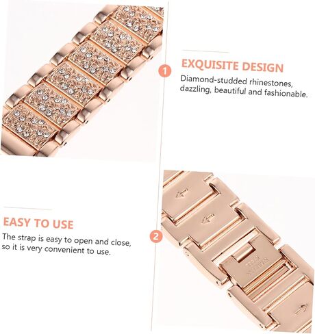 DOITOOL 1pc Rhinestone Watchband Replacement Strap for Watch Fashionable Band Connection Stylish Design for Everyday Wear for Any Outfit in Saudi Arabia