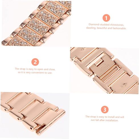 DOITOOL 1pc Rhinestone Watchband Replacement Strap for Watch Fashionable Band Connection Stylish Design for Everyday Wear for Any Outfit in Saudi Arabia
