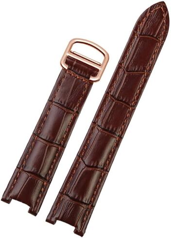 18 * 10mm 20 * 12mm جلد البقر حزام مقعر مقعر سوار أسود أسود سوار قابل للطي لـ wspa0009 watchband in Kuwait