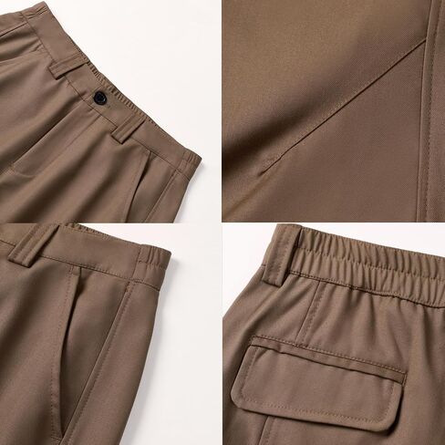 WZIKAI Men's Baggy Wide Leg Pants Zipper Fly Pleated Dress Pants Business Casual Long Trousers with Pocket in Saudi Arabia