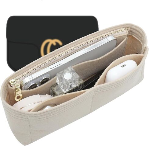 Doxo Purse Organizer Insert Compatible with GG Marmont Small Shoulder Bag, Custom Fit Inside Premium Bag Organizer Lightweight Purse Insert with Zipper, Handbag & Tote Shaper, Black/S in Saudi Arabia