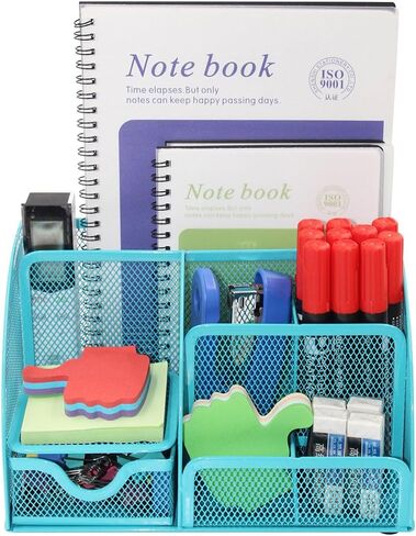 مجموعة أدوات تنظيم المكتب الشبكية من PAG، حامل أقلام للتخزين للمكتب، أزرق in Kuwait