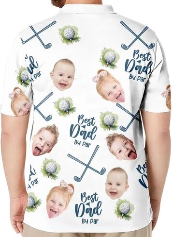 Custom Dad Polo Shirt with Kids Face, Personalized Golf Polo, Fathers Day Shirt Gift for Dad, Daddy, Grandpa in Saudi Arabia