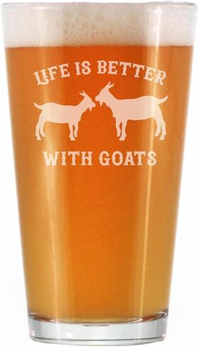 Life is Better With Goats - Goat Pint Glass for Beer - Unique Funny Farm Animal Themed Decor and Gifts - 16 Oz in Saudi Arabia