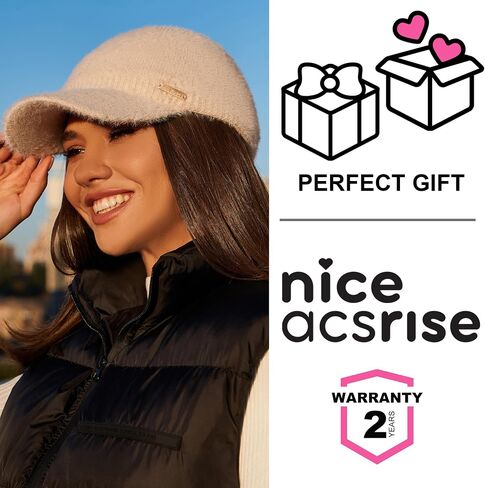 Braxton Beanie Visor - Womens Winter Wool Knit Hat مع Brim - قبعات Nit Cap Cap in Kuwait