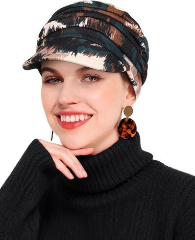 Newsboy Chemo Hat for Women - Winter Cap with Brim for Cancer & Alopecia in Kuwait