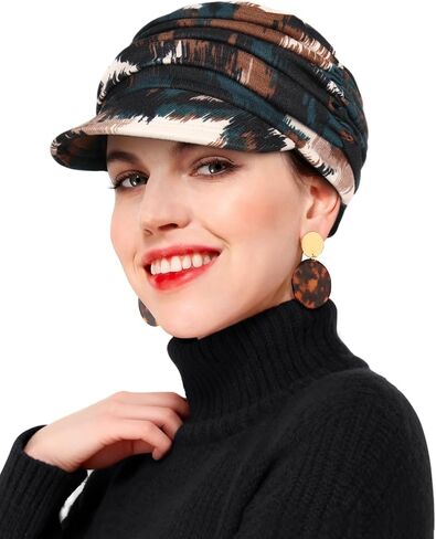 Newsboy Chemo Hat for Women - Winter Cap with Brim for Cancer & Alopecia in Kuwait