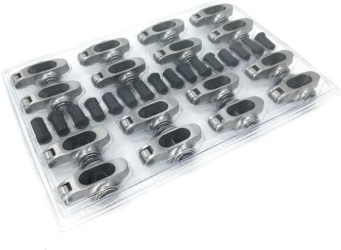 Partsflow 1.6 Ratio 3/8" Studs Stainless Steel Roller Rocker Arms For Chevy 400 350 327 16 Pack in Saudi Arabia