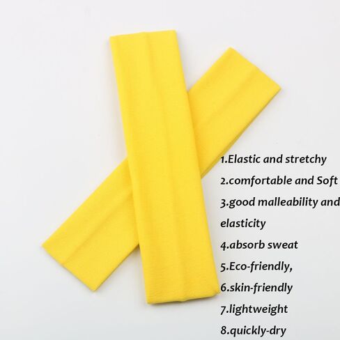 Yoga Sports Headbands,Pack of 24,Soft Elastic Stretchy Athletic Headband Workout Gym Sports Fitness Hair Bands in Kuwait