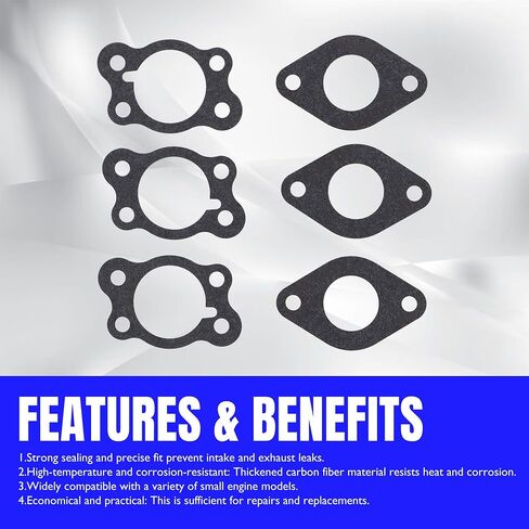 6 PCS Carburetor Gasket Compatible with EZGO Gas Golf Cart 295cc 350cc 4-Cycle Robin Engine Marathon Medalist TXT Freedom ST Sport ST350 MPT Workhorse 800 875 1200 Club Clays Car Shuttle Series in Saudi Arabia