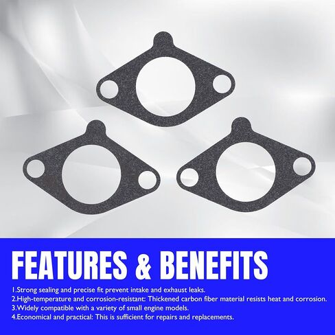 JN6-13567-00 3 PCS G29 Carburetor Joint Gasket متوافق مع Yamaha Golf Cart G16A G17 G18 G19 G20 G21 G22 G22A G27 G29 Drive ، Yamaha Gas 4-Cycle Car Car 1995-Present in Saudi Arabia