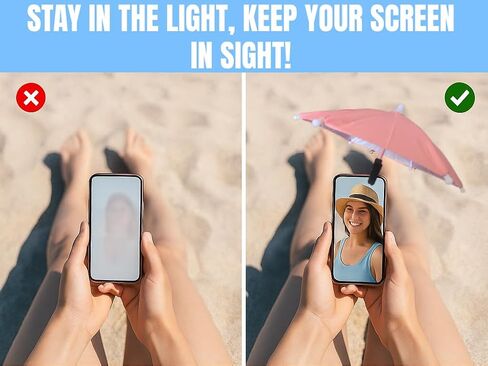 Phone umbrella - Outdoor Phone Sun Shade Shield with Flexible Angle Design & Rotatable Phone Ring - Car Navigation Shade Visor - Rain protector - Umbrella for all type of phones in Saudi Arabia