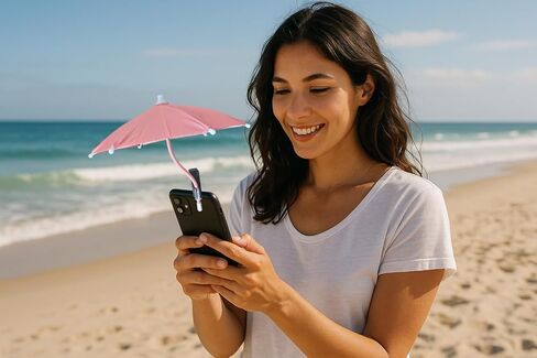 Phone umbrella - Outdoor Phone Sun Shade Shield with Flexible Angle Design & Rotatable Phone Ring - Car Navigation Shade Visor - Rain protector - Umbrella for all type of phones in Saudi Arabia