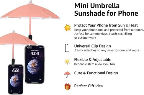 Phone umbrella - Outdoor Phone Sun Shade Shield with Flexible Angle Design & Rotatable Phone Ring - Car Navigation Shade Visor - Rain protector - Umbrella for all type of phones in Saudi Arabia