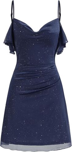 CIDER Sequin Cocktail Dress Homecoming Dresses for Women Ruched Glitter Mini Dress Sparkly Party Dresses in Saudi Arabia