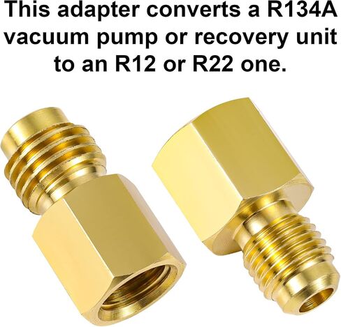 4pcs Brass Refrigerant Tank Adapter/Vacuum Pump, R134A to R12 Adapter Fittings 1/4 SAE Male to 1/2 ACME Female Flare Adaptor Automotive Fittings for AC Refrigerant System in Saudi Arabia