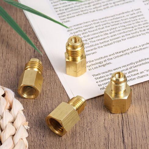 4pcs Brass Refrigerant Tank Adapter/Vacuum Pump, R134A to R12 Adapter Fittings 1/4 SAE Male to 1/2 ACME Female Flare Adaptor Automotive Fittings for AC Refrigerant System in Saudi Arabia