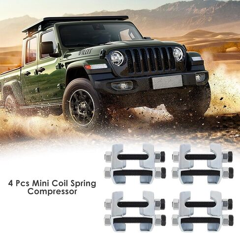 Tissting 4 PCS Mini Coil Spring Compressor 2 طريقة قابلة للتعديل - أداة الصلب الكربوني لتعليق السيارة ، وتعديل الصدمات ، وخفض ورفع ، ضاغط الزنبرك الشاق في UTV/ATV in Kuwait