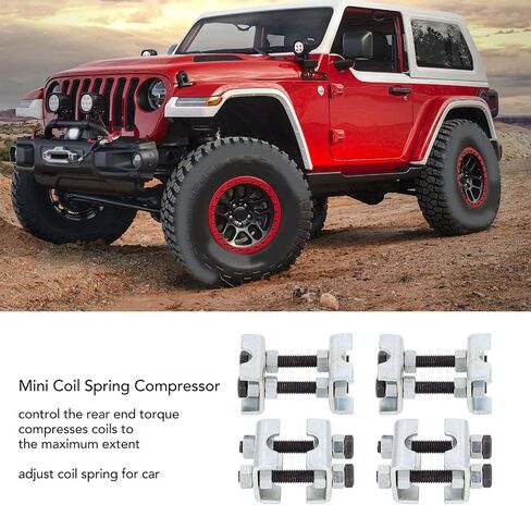 Tissting 4 PCS Mini Coil Spring Compressor 2 طريقة قابلة للتعديل - أداة الصلب الكربوني لتعليق السيارة ، وتعديل الصدمات ، وخفض ورفع ، ضاغط الزنبرك الشاق في UTV/ATV in Kuwait