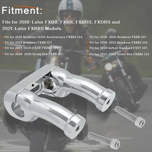 4 "Rightbar Riser Tall 1.25" Top Clamp for Harley Softail Breakout FXBR 23-2024 ، 114 FXBRS 18-20 ، Street Bob FXBB 18-2020 ، 114 FXBBS '21 -20 ، in Kuwait