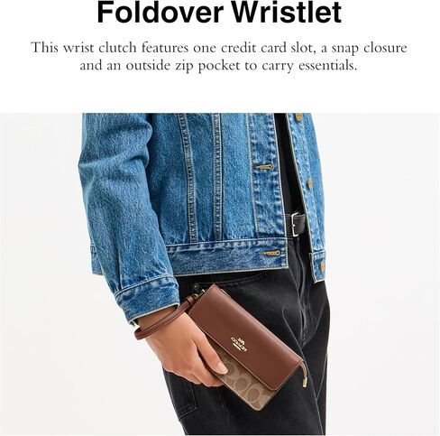 Coach Foldover Wristlet, IM/Tan/Brown in Saudi Arabia