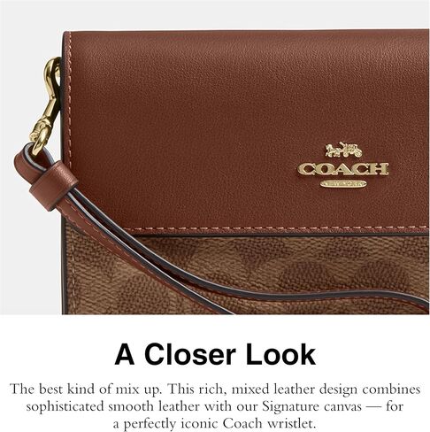 Coach Foldover Wristlet, IM/Tan/Brown in Saudi Arabia