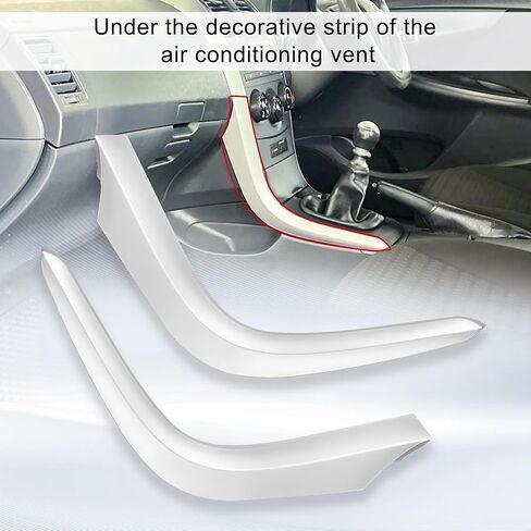 55436-02330 Left & Right Upper Side Central Dashboard Cover Strip Trim Fit for Toyota Corolla 2007 2008-2013 Navigation Panel Frame Moulding Replacement for 55435-02370(Silver White) in Saudi Arabia