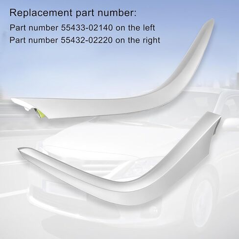 55436-02330 Left & Right Upper Side Central Dashboard Cover Strip Trim Fit for Toyota Corolla 2007 2008-2013 Navigation Panel Frame Moulding Replacement for 55435-02370(Silver White) in Saudi Arabia