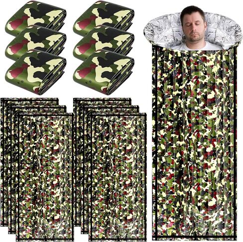 Preboun 50 Pcs Emergency Sleeping Bag Portable Lightweight Survival Bag Thermal Bivy Sack Bag Waterproof Emergency Blanket Survival Gear for Outdoor Camping Hiking Activities Homeless People Shelter in Saudi Arabia